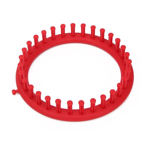 TUWAFE Round Knitting Loom, 19cm Multi-Purpose Crafting Tool with Step-by-Step Guide for DIY Hats & Scarves