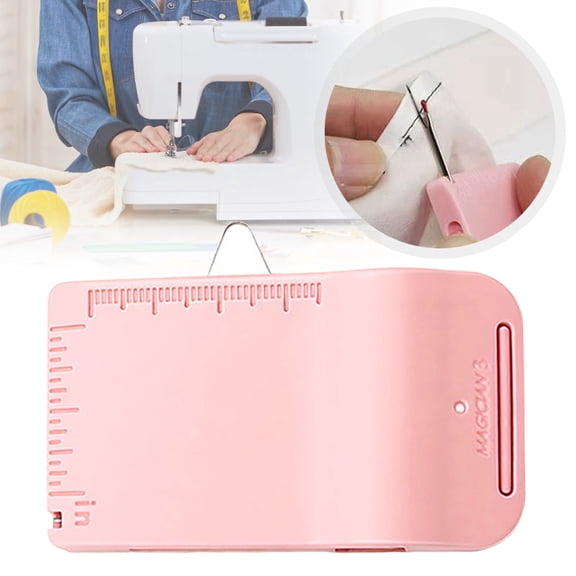 TUWAFE Seam Guide for Sewing Machine Multi-Purpose Magnetic Hemmer with Scale-Strong Magnet,No Slipping,Precision Marking-For Beginners&Pros-Ideal for Quilting,Patching,Diy Magnets,Pink