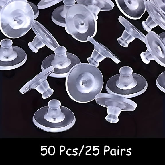 TUWAFE Silicone Hook Earring Backs,Transparent Rubber Safety Stoppers,Suitable for Drop Earrings,Soft Clip Earring Pin Backs Replacement,Earring Backs and Backs