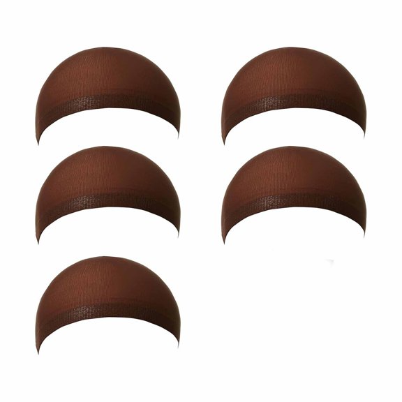 TUWAFE Stocking Wig Cap 5 Pcs Dark Brown Wig Cap (Dark Brown)