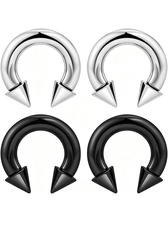 Surgical Steel Septum P"Er Tapers Stretching Kit 8G 6G 4G 2G|C Shape Septum Piercing Jewelry for Stretched Ears Nose,Horseshoe Septum Rings for Women Men