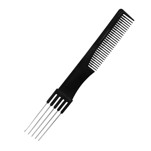 TUWAFE Teasing Comb with Metal Pick Combs for Women Hair Pick Comb for Hair Styling Teasing Comb with Metal Pick(1Pc Black)