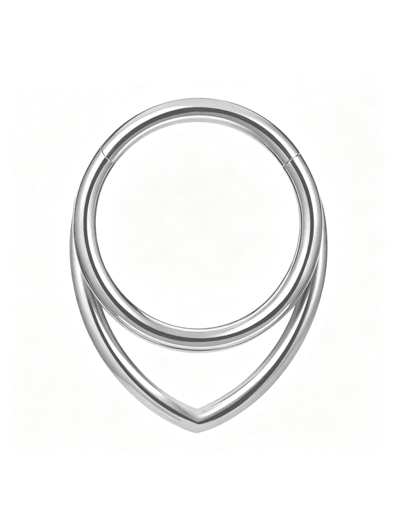 Titanium 16G Septum Ring Piercing Jewelry Nose Rings Hinged Clicker Hoop G23 Titanium Silver Gold Hinged Segment Daith Piercing Jewelry Non-Irritating,Clicker Septum Nose Piercing