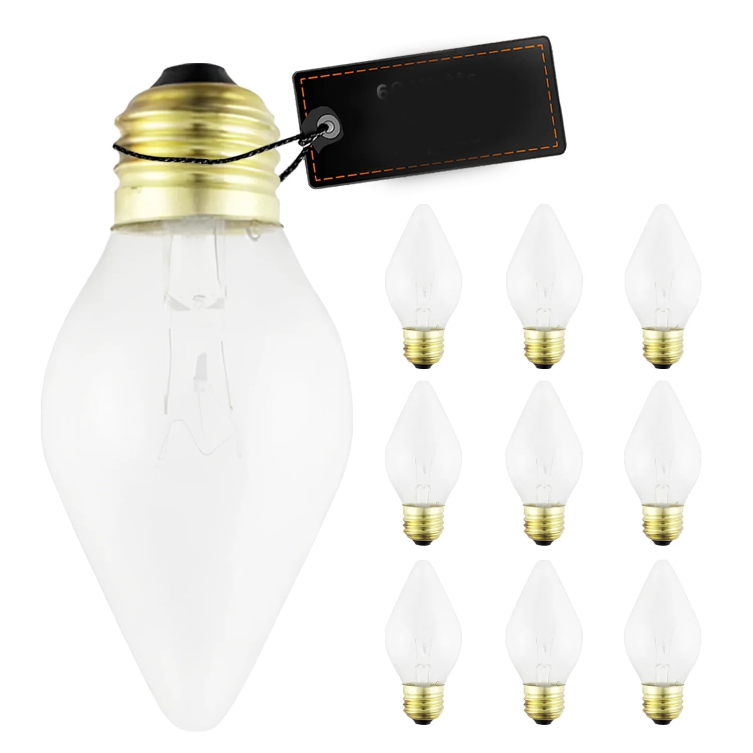 TUWAFE Torpedo Incandescent Light Bulb 60W 2700K Silicone Finish ...