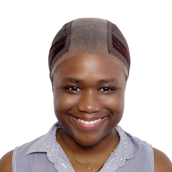 TUWAFE Wig Cap with Grip Band for Keeping Wigs in Place,More Full Cap-Wide Transparent Lace for Lace Front Wigs-Brown/Black/Nude Non Slip Cap Make Your Wig Be Glueless (Brown-M)