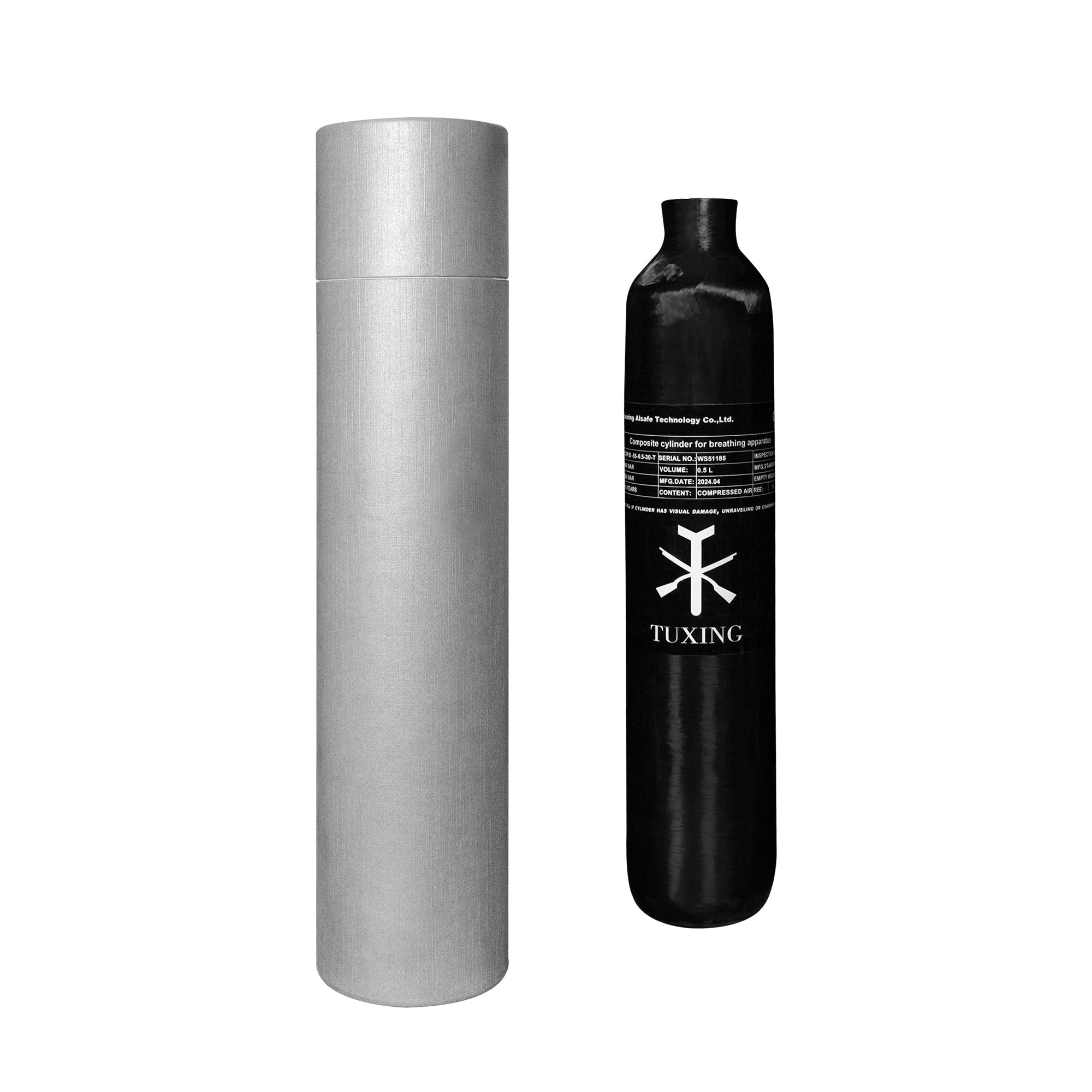 Bouteille Fibre Carbone TUXING 0.5L 4500PSI HPA - Réservoir PCP Paintball & Plongée, Légère Et Robuste Avec Station De Remplissage