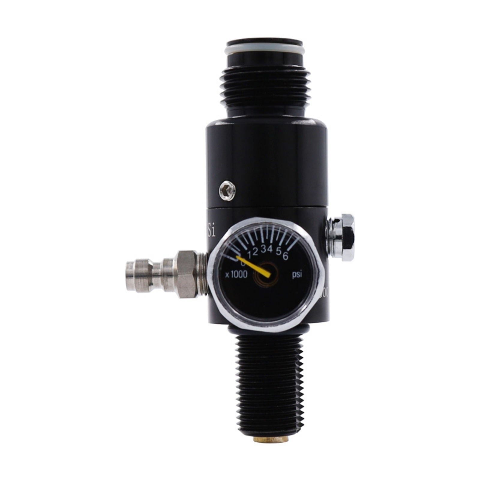 TUXING 4500Psi Pcp Paintball Air Tank Regulator & Valve Guage, Durable Aluminum Paintball Regulator,for Industrial(Inlet 4500psi, Outlet 800psi),5/8-18UNF