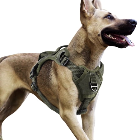 TUXTOOX No Pull Dog Harness Medium Sized Dog for Easy Walk, Training - Adjustable Reflective Dog Vest with Handle, Metal Buckle Easy Control (Green, Medium)