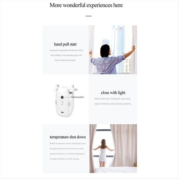 TUYA Smart Bluetooth Curtains Robot Roman Rod Track/T/U-Rail Tracks 3in1 Automatic Curtain Opener Curtain Remote Control