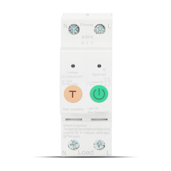 TUYA Smart Energy Meter Kwh Metering Monitoring Circuit Breaker Timer Relay With Leakage Protection Single Phase 63A ,Easy to Install