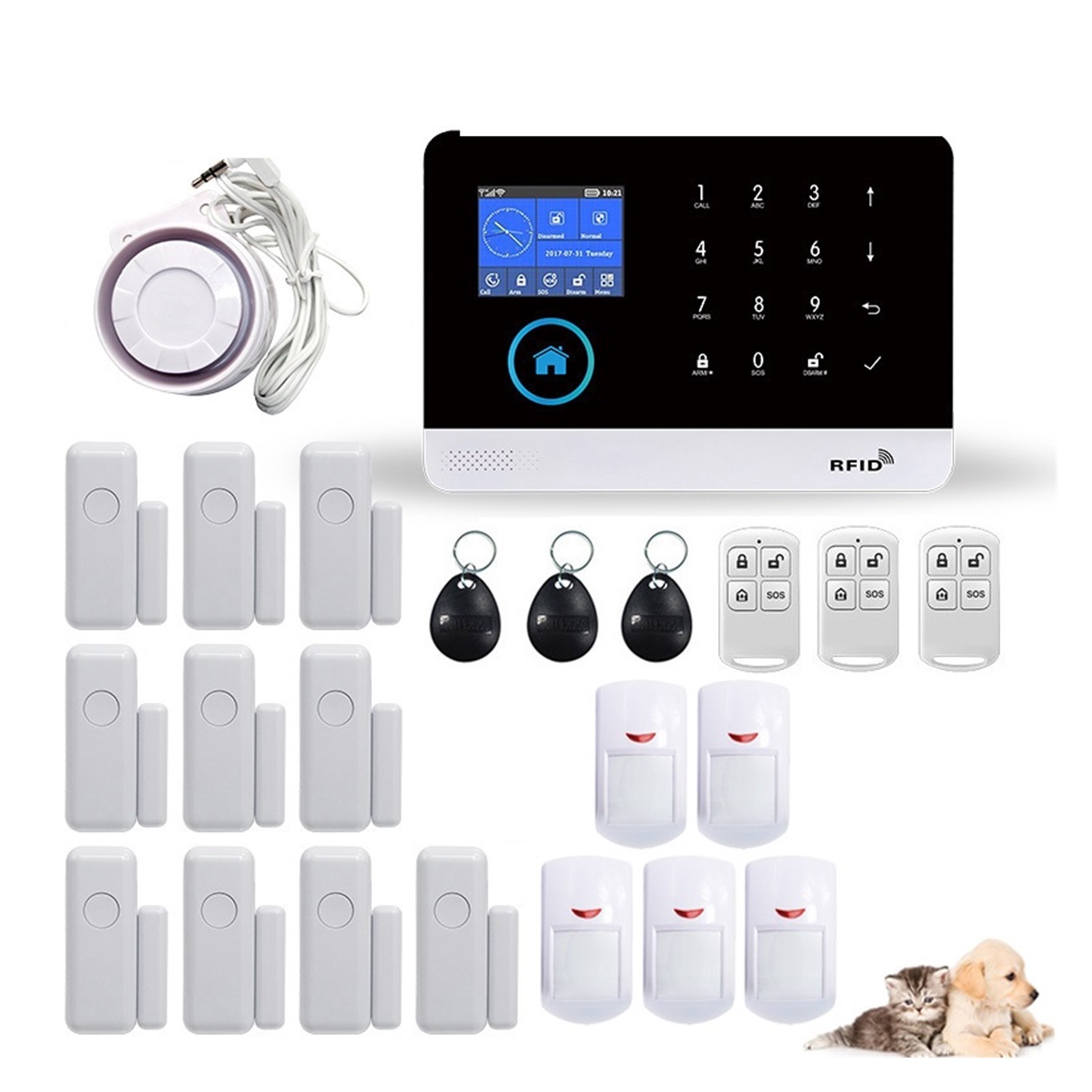TUYA Wireless GSM Home Security Alarm System With Pet-Proof PIR Motion ...