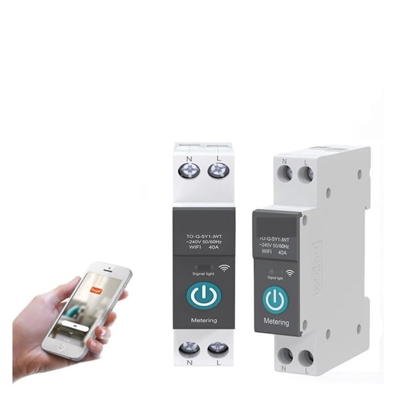 TUYA With Metering Smart Circuit Breaker 1P 63A DIN Rail For Smart Home Wireless Remote Control Switch By APP ,Safe and Easy