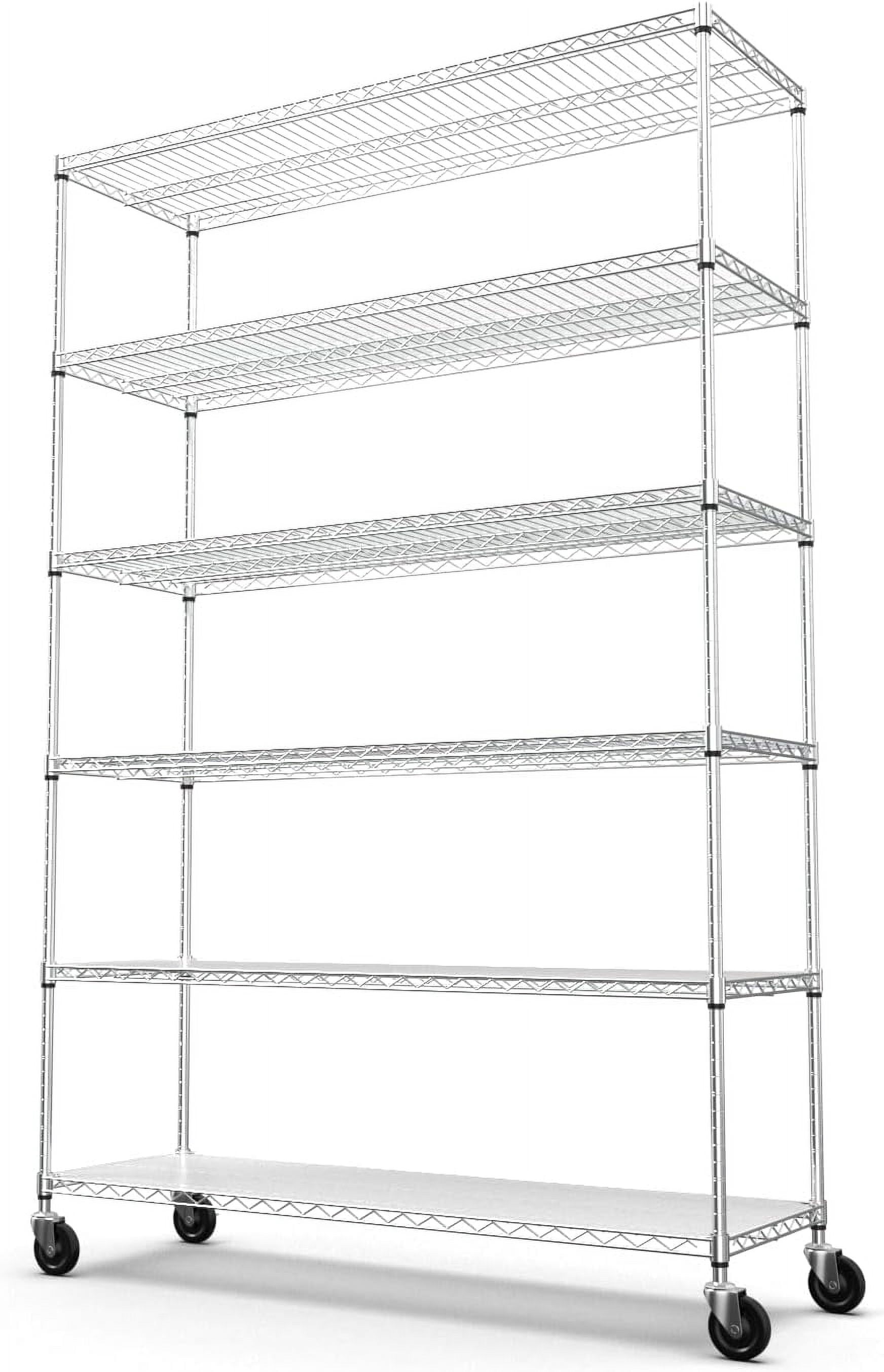 TUYICVK 6 Tier Shelf Wire Shelving Unit NSF Metal Heavy Duty Adjustable ...