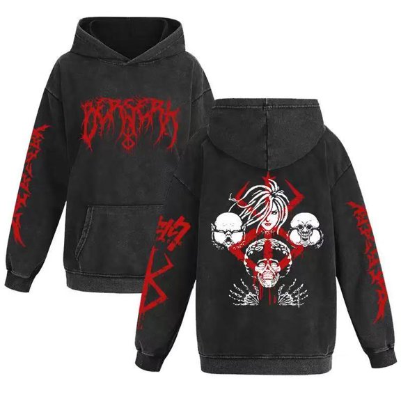 TUYKMDXAZE Anime Merch Berserk Hoodie 3D Japanese Cosplay Sweatshirts Pullover Hooded Sweater for Adult Men Women