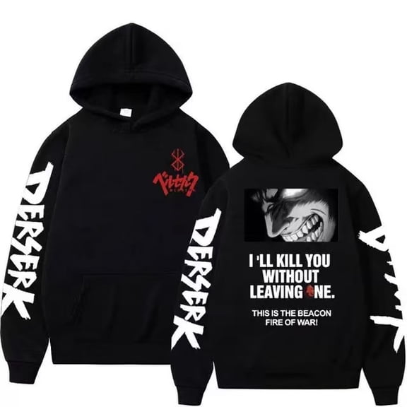 TUYKMDXAZE Anime Merch Berserk Hoodie 3D Japanese Cosplay Sweatshirts Pullover Hooded Sweater for Adult Men Women