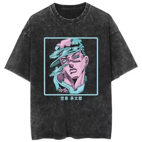TUYKMDXAZE  Bioworld JoJo's Bizarre Adventure street style Short-Sleeve Washed Vintage Unisex T-Shirt