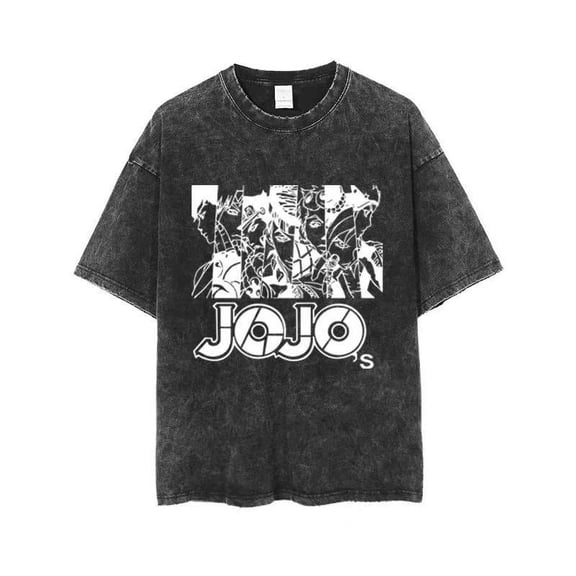 TUYKMDXAZE  Bioworld JoJo's Bizarre Adventure street style Short-Sleeve Washed Vintage Unisex T-Shirt