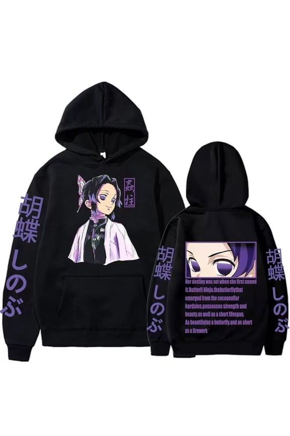 Popular Anime Print Hoodies Demon Slayer Blade Warm Fleece Japanese Street Kamado Nezuko Custom Men‘s Sweater Pullover Hoodies