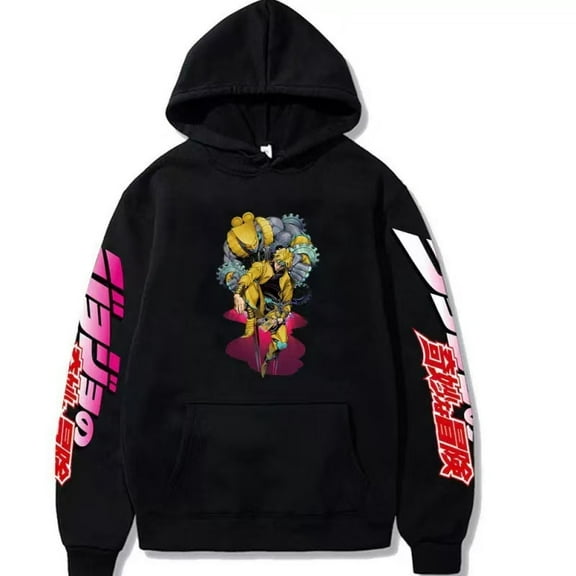TUYKMDXAZE Unisex Kujo Jotaro Hoodie Jonathan Joseph Sweatshirt Pullover JoJo Long Sleeve Anime Hoodie