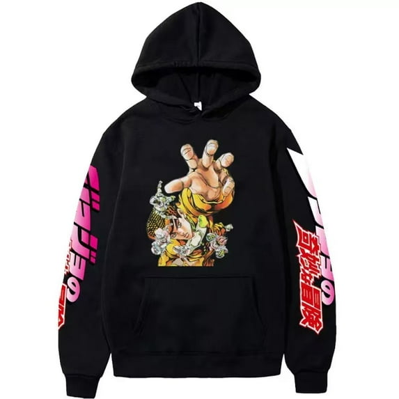 TUYKMDXAZE Unisex Kujo Jotaro Hoodie Jonathan Joseph Sweatshirt Pullover JoJo Long Sleeve Anime Hoodie