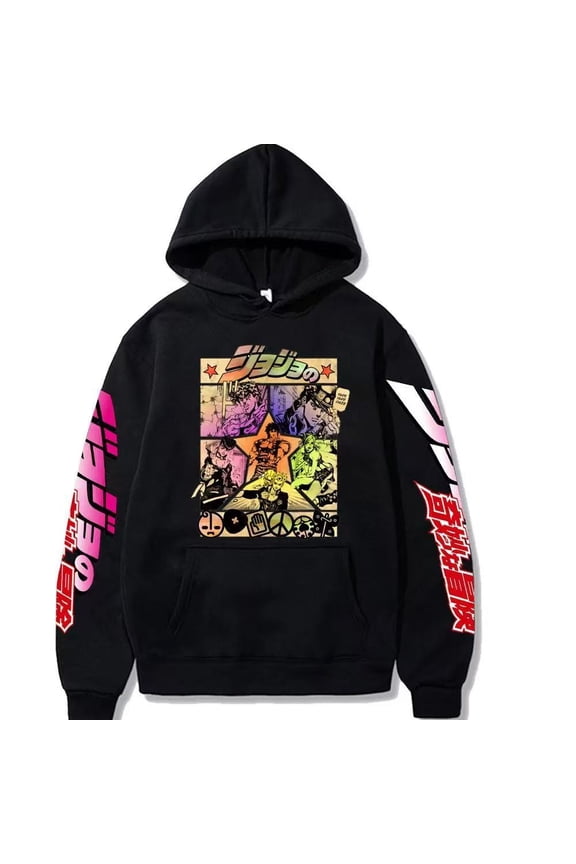Unisex Kujo Jotaro Hoodie Jonathan Joseph Sweatshirt Pullover JoJo Long Sleeve Anime Hoodie