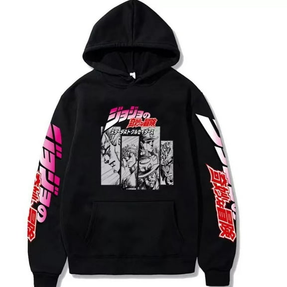 TUYKMDXAZE Unisex Kujo Jotaro Hoodie Jonathan Joseph Sweatshirt Pullover JoJo Long Sleeve Anime Hoodie