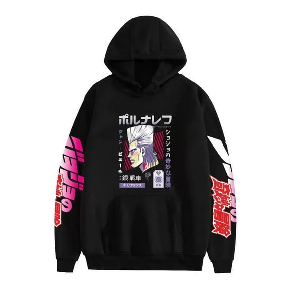 TUYKMDXAZE Unisex Kujo Jotaro Hoodie Jonathan Joseph Sweatshirt Pullover JoJo Long Sleeve Anime Hoodie