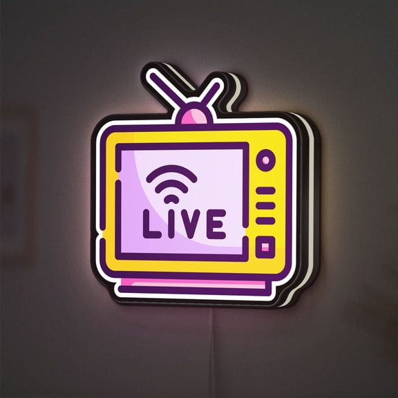 TV 3D Novelty Light Box, Entertainment Wall Light for Streaming Fans and Modern Media Rooms (Width 12 inch, 30cm)
