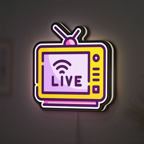 TV 3D Novelty Light Box, Entertainment Wall Light for Streaming Fans and Modern Media Rooms (Width 8 inch, 20cm)