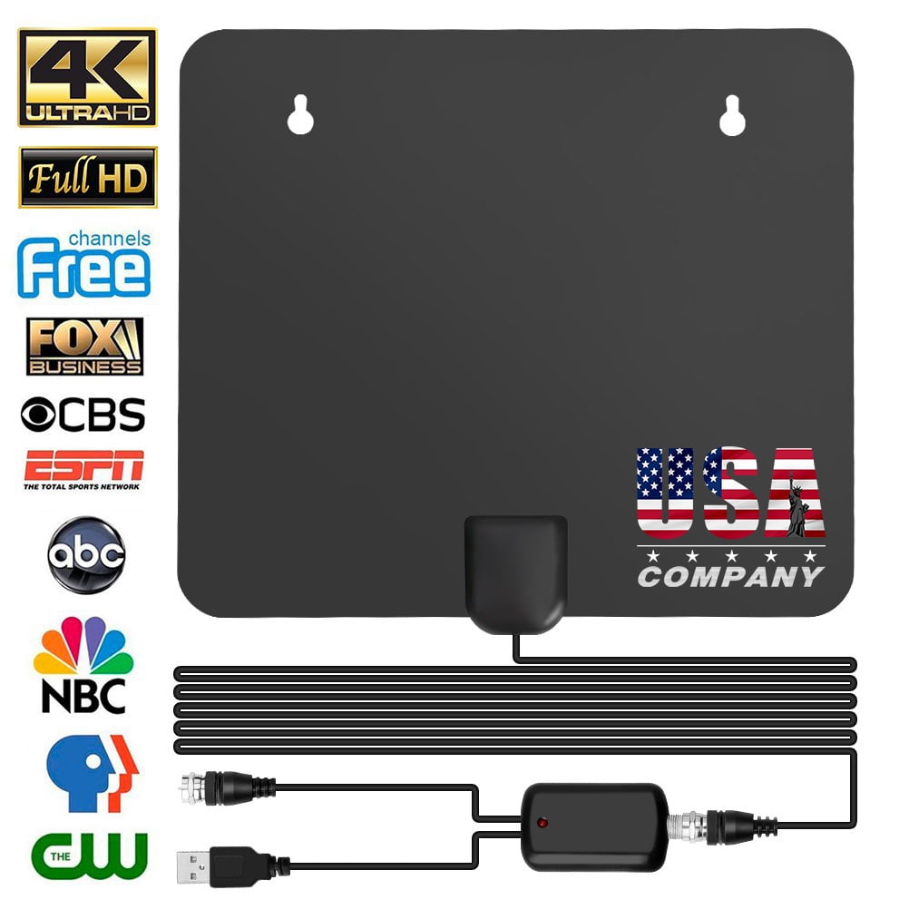 TV Antenna, 2023 Upgraded Indoor Digital Amplifying and Broadcasting HDTV Antenna Long 330 Miles Range, Support 4K 1080P FM VHF UHF, for Local Channels and All TVs, 16.4ft of Coax Cable