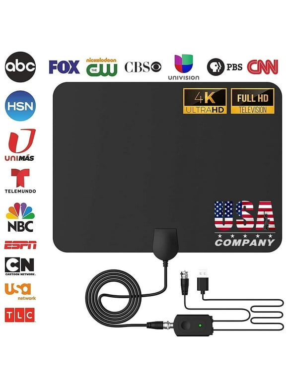 TV Antenna - 2024 HDTV Antenna & 330 Miles Range Digital Antenna, Support 4K 1080P VHF UHF, w/ Amplifier Signal Booster & 16.5 FT Premium Coaxial Cable, for Freeview Life Local Channels and All TVs