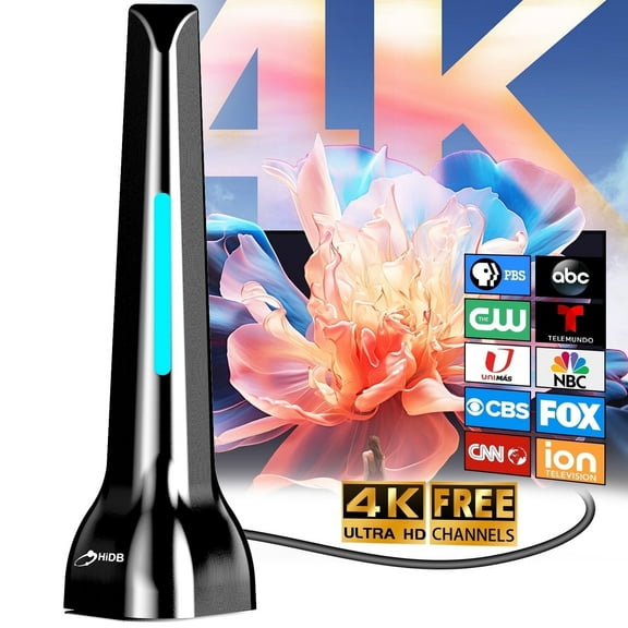 TV Antenna, 2025 Upgraded TV Antenna for Smart TV Indoor, Long Range & 360Reception with Magnetic Base for Easy Installation, Digital TV Antennas Supports 4k,1080p for Smart TV Local Channels