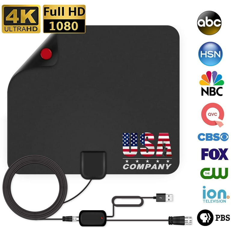 TV Antenna - HDTV Antenna Support 4K 1080P New Version up to 330 Miles  Range Digital Antenna for HDTV VHF UHF Freeview Channels Antenna with  Amplifier Signal Booster 16.5 ft Longer Coaxial