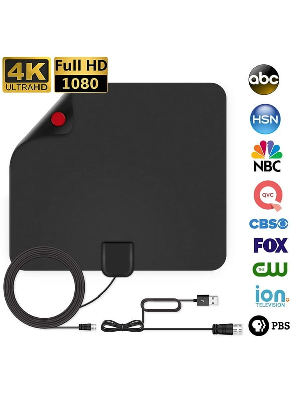 TV Antenna - HDTV Antenna Support 4K 1080P New Version up to 330 Miles Range Digital Antenna for HDTV VHF UHF Freeview Channels Antenna with Signal Booster 16.5 ft Longer Coaxial Cable