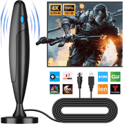 fatini TV Antenna Indoor,Antenna for Smart TV for Long Range Reception and All TVs ,HD Digital Antenna with Amplifier Signal Booster for Local Channels,with Strong Magnetic Base,Supports 4K 1080p