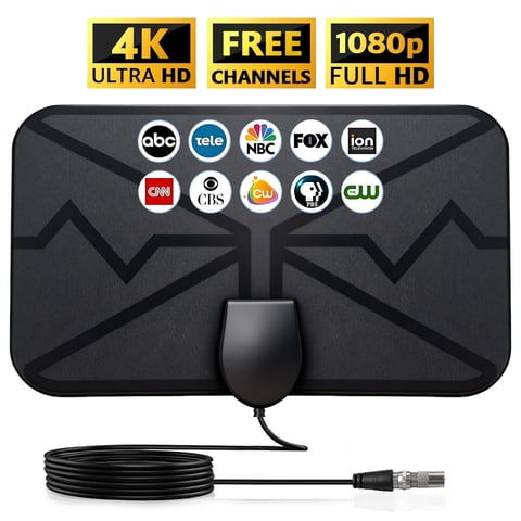TV Antenna Indoor for Smart TV, Supports 4K 1080p HD TV Antennas for Free Channels, Long Range Reception for Local Channels