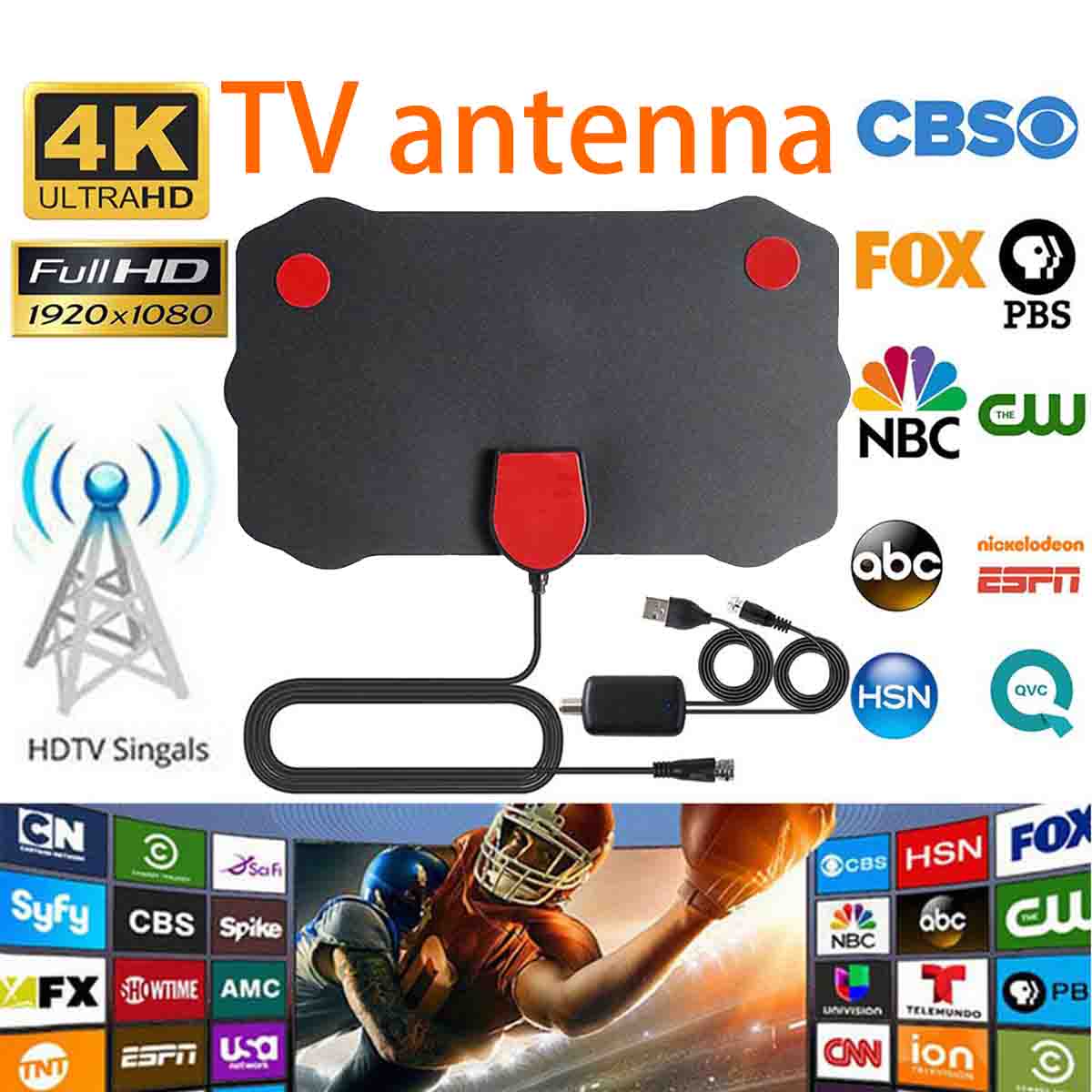 TV Antenna for Smart TVAmplified HDTV Digital Long 5600+ Miles Range