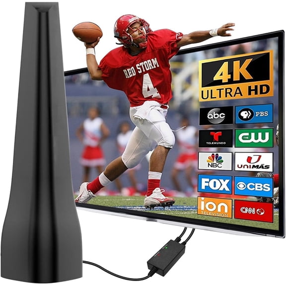 TV Antenna,TV Antenna Indoor,Antenna for Smart TVs Indoor,for Local Channels,Support 4K 1080p,600+ Miles Long Range with Signal Booster Antenna Digital HD & Outdoor-Black