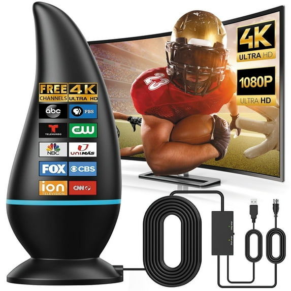 TV Antenna,TV Antenna Indoor,TV Antenna for Local Channels,560 + Long Distance Indoor Amplified HDTV Antenna,Support 4K 1080p All Television Outdoor Smart TV Antenna