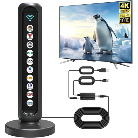 TV Antenna for Local Channels, Indoor Digital HD Antenna with Amplifier Signal Booster, HDTV Antennas, Supports 4K 1080p