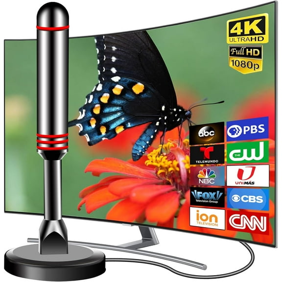 TV Antenna for Smart Indoor, 2026 Digital Indoor Antennas with Strong netic Base, 360&Long Ran Reception Local Channels, Easy Setup HD Without Cable