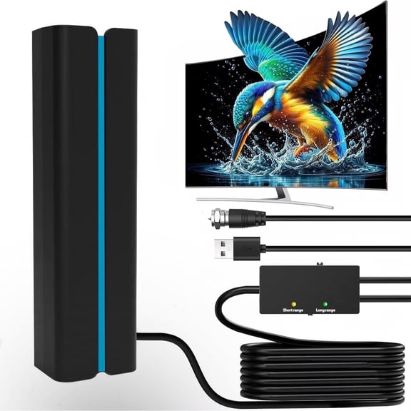 2026 TV Antenna Indoor Antenna for Smart TV, 2200+ Miles Long Range Reception tv Antenna with Amplifier Signal Booster for Local Channels, Clear Reception for 4K 1080p HD
