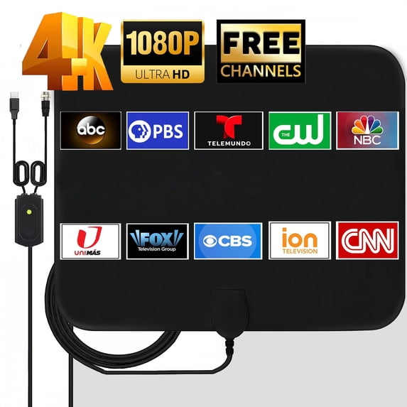 TV Antennas Amplified HD Digital TV Antenna Long-Range Support 4K 1080p Indoor TV Digital HD Antenna Freeview With Amplifier Signal Booster