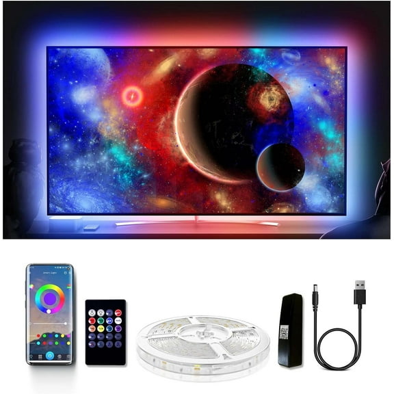 TV Backlight LED Strip - 16.4ft RGB Lighting for 75-85 Inch Smart TVs