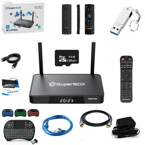 TV Box SuperBox S5 Pro Player with Android 12,Bluetooth,Wi-Fi,1000 Mbps,4GB RAM & 32GB Lifetime Free