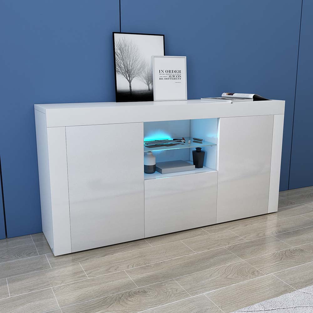 TV for 65+ Inch TV, LED Light TV Stand Console Table