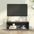thumbnail image 1 of TV Cabinet Grey 90x35x35 cm Solid Wood Pine, 1 of 9