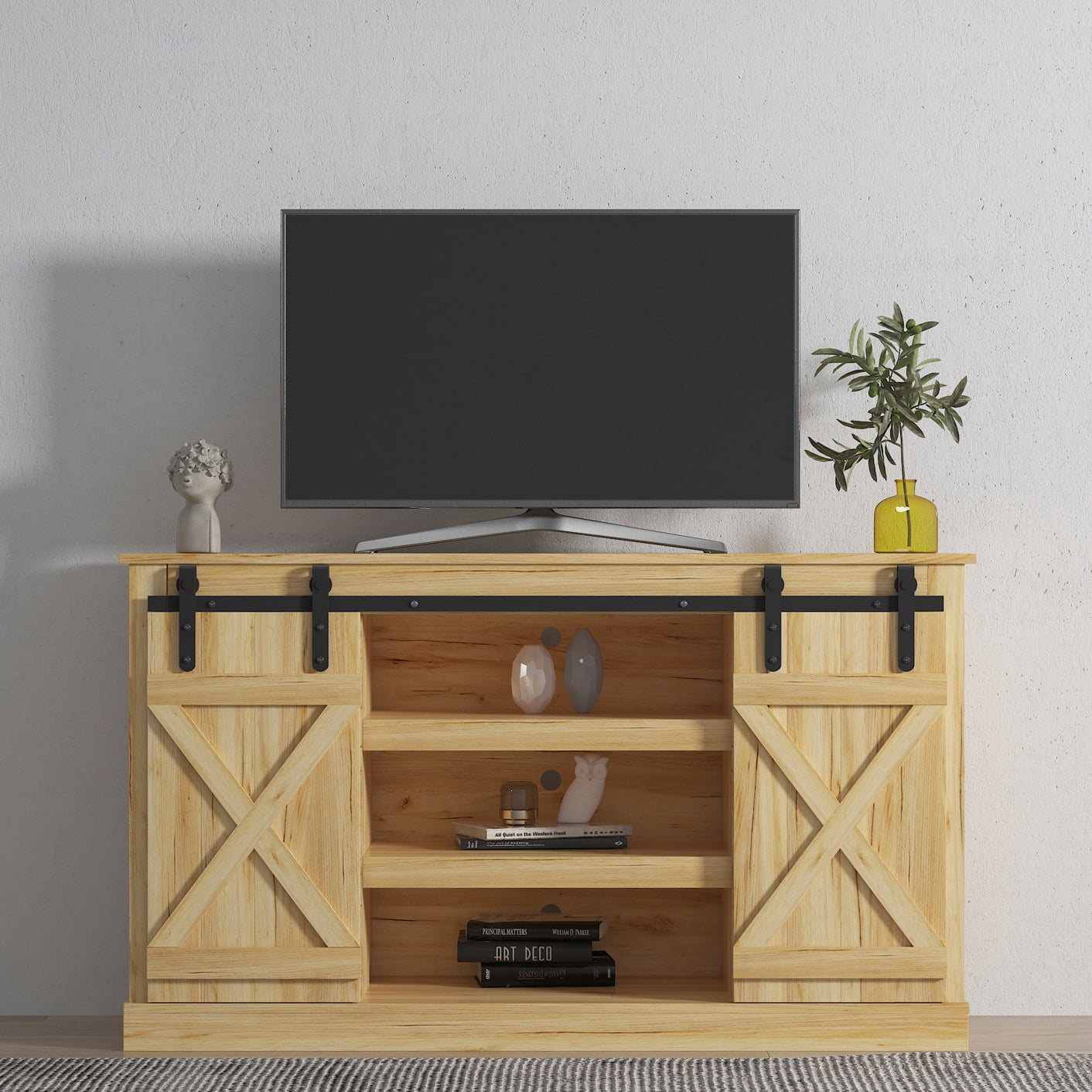 Tv Cabinet With Shelves Farmhouse