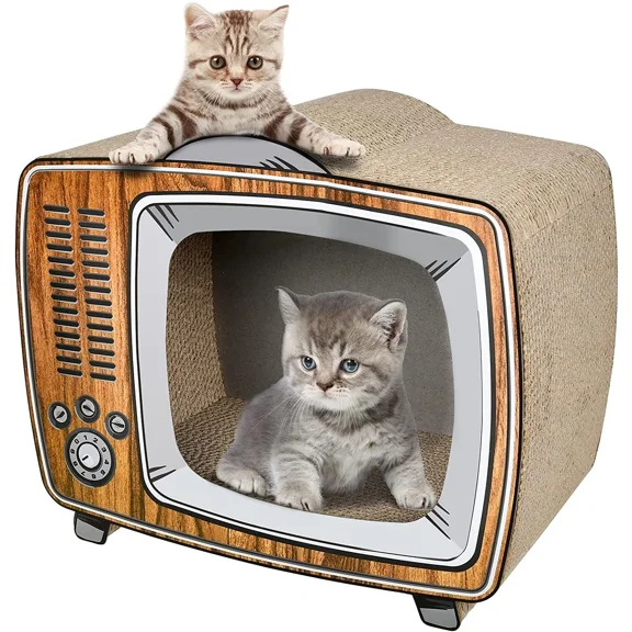 TV Cat Scratcher Cardboard Lounge Bed Board Pads Prevents Furniture Damage