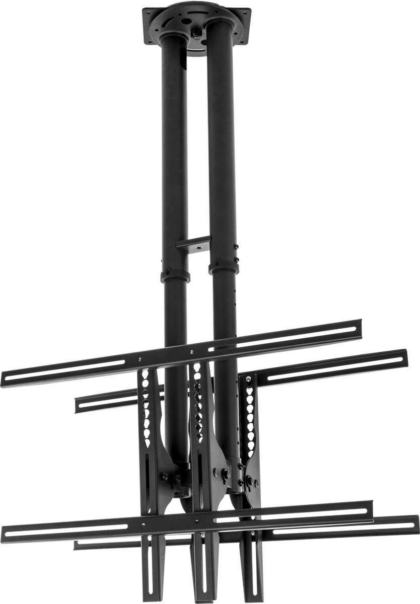 TV Ceiling Mount Fits Flat Screen Monitors Between 32" and 70", Double Sided, 5 Set Heights, Steel (Black) (DCEL3260)